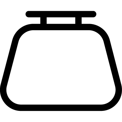 Black outline of a weight scale on a transparent background.
