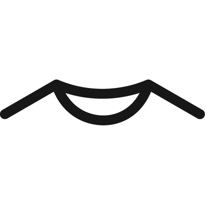 Classic crew neckline icon on a transparent background.