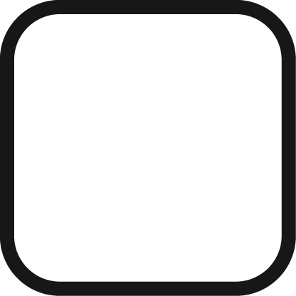 Black square outline with rounded corners on a transparent background.